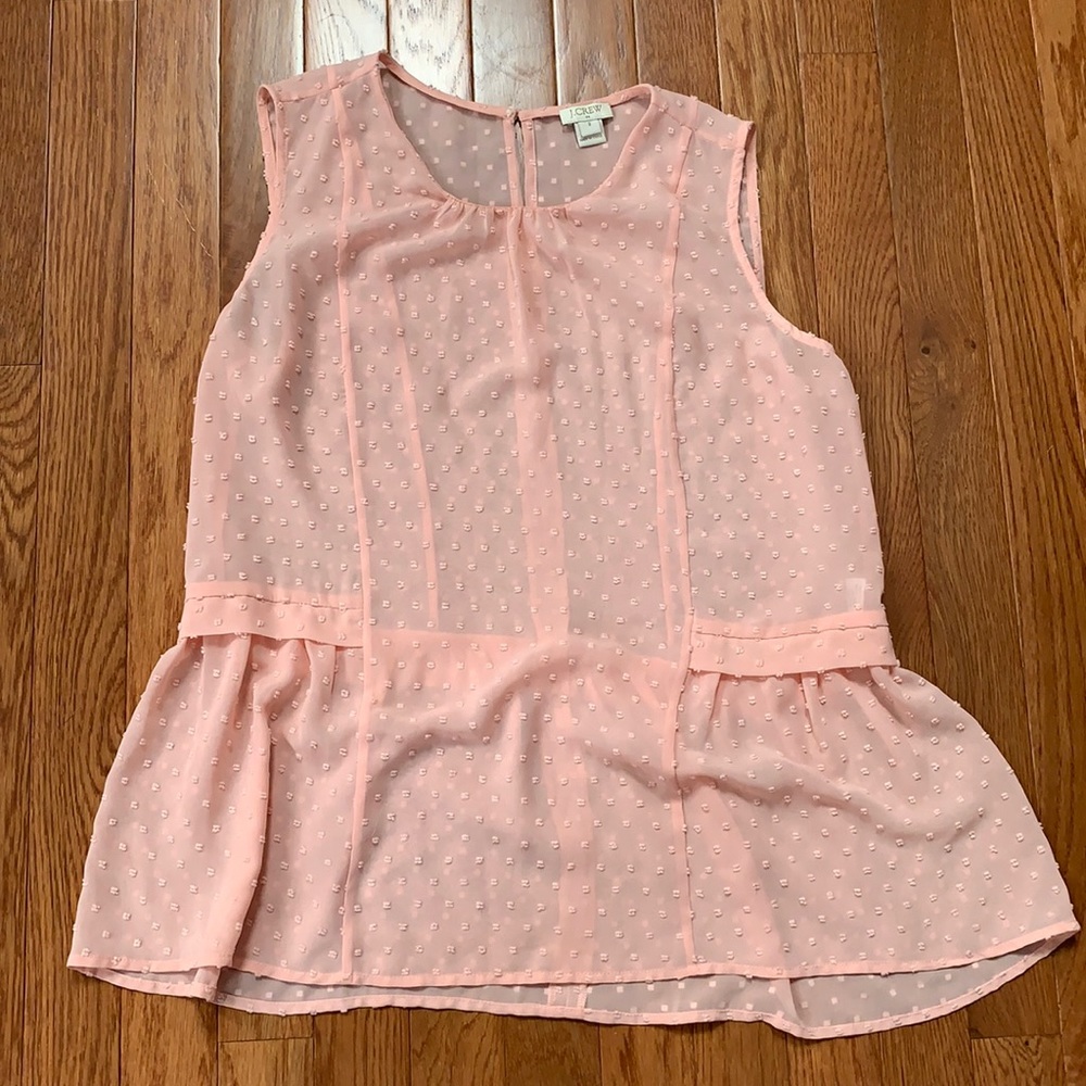 Jcrew Sheer Peplum Pink Work blouse 2